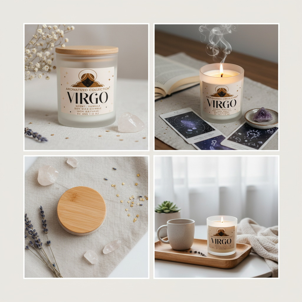 Virgo Vanilla Scented Candle - Aromatherapy Gift for Zodiac Lovers,