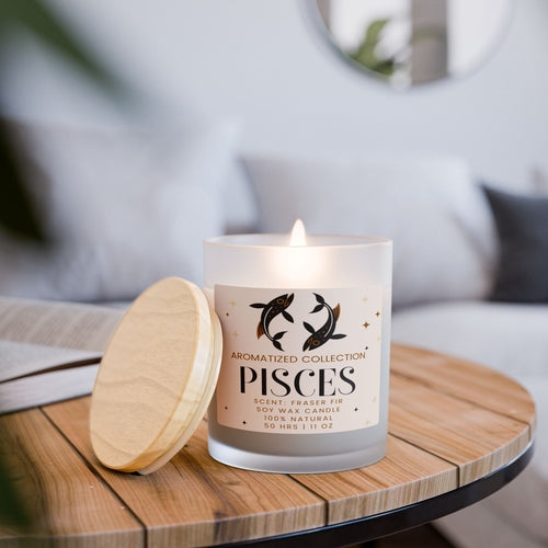 Pisces Fraser Fir Zodiac Candle, Aromatherapy Gift, Birthday Candle,