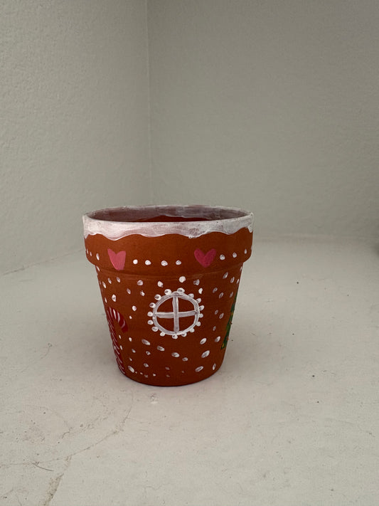 Gingerbread Painted Terra Cotta Pot