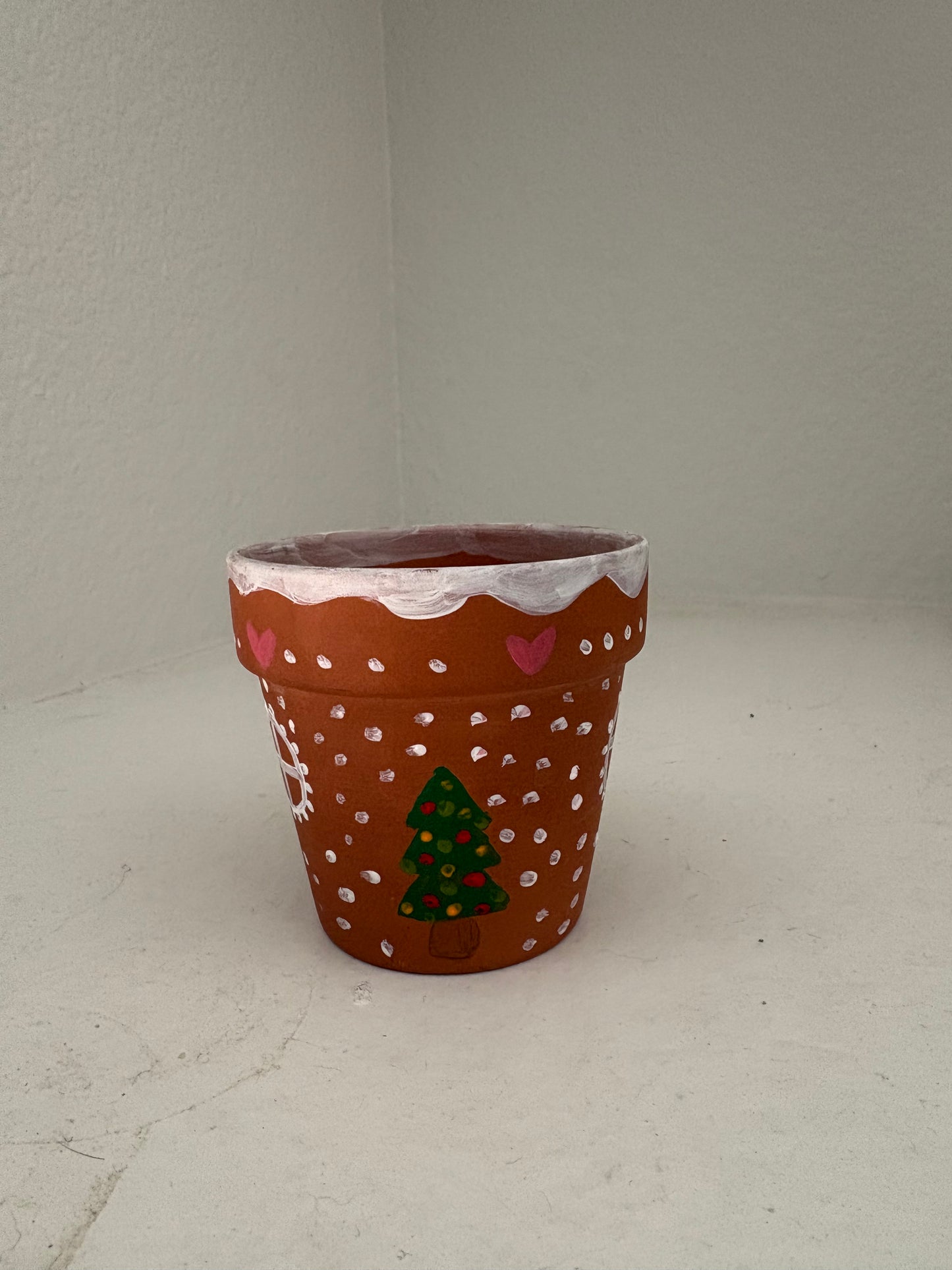 Gingerbread Painted Terra Cotta Pot