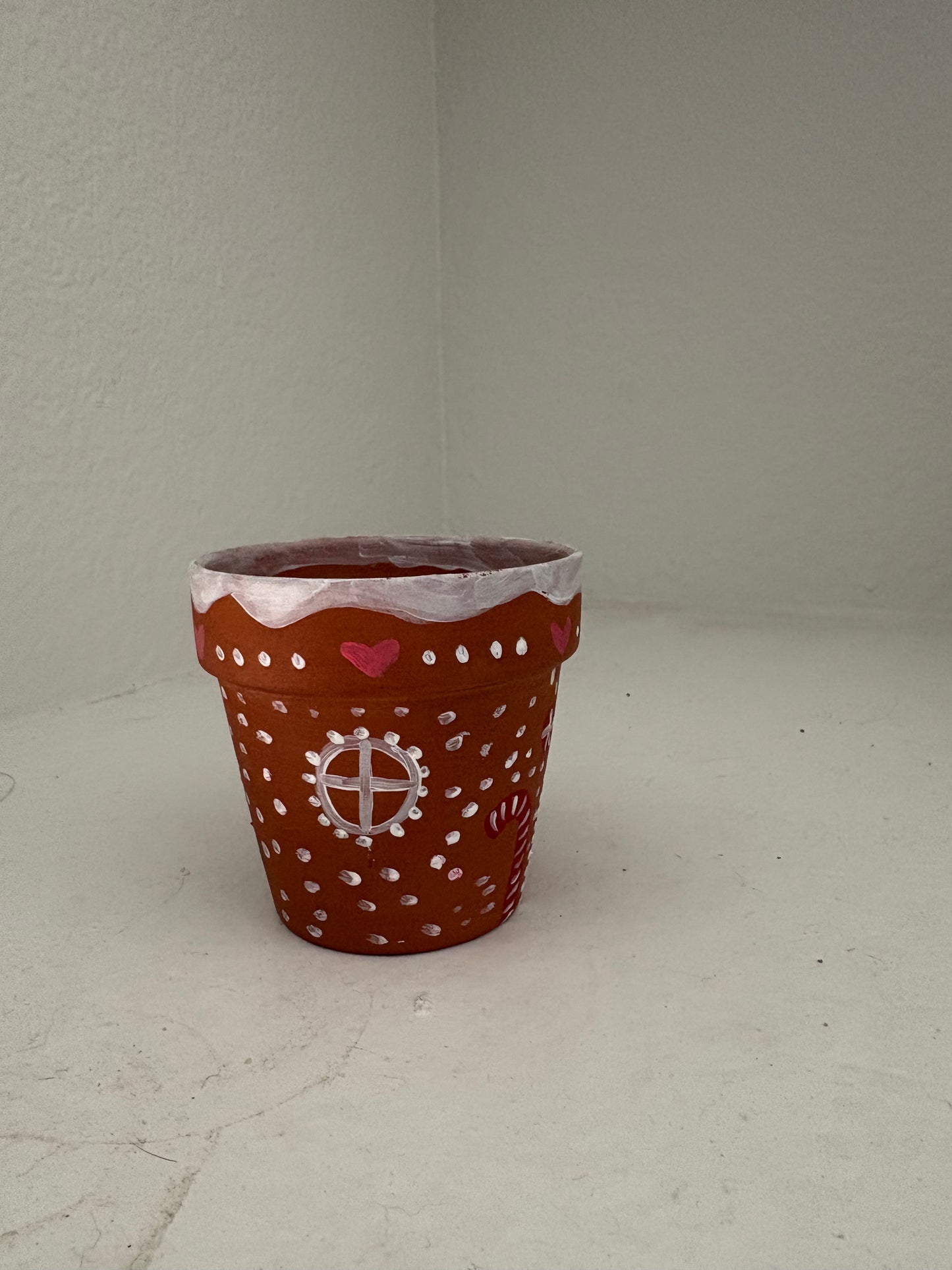 Gingerbread Painted Terra Cotta Pot