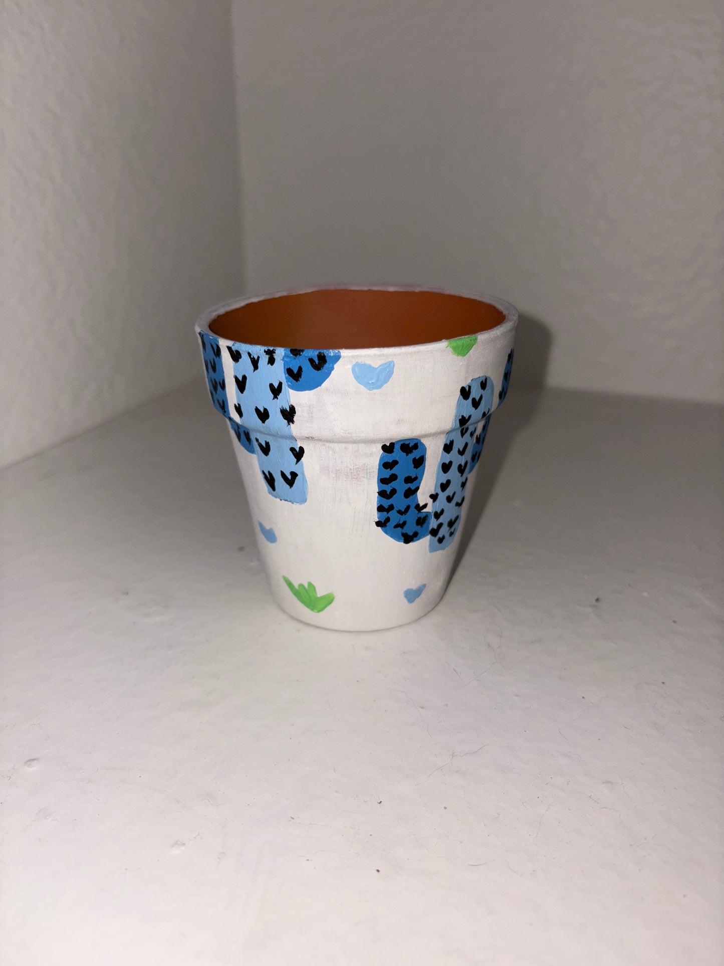 Cactus Painted Terra Cotta Pot