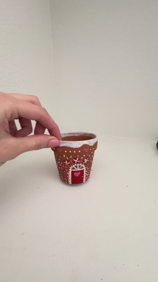 Gingerbread Painted Terra Cotta Pot
